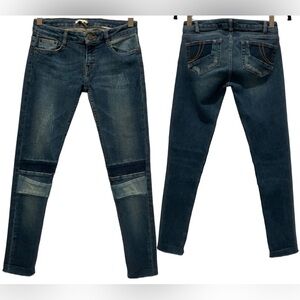 Maje Skinny Jeans with Denim Patches Size 1
